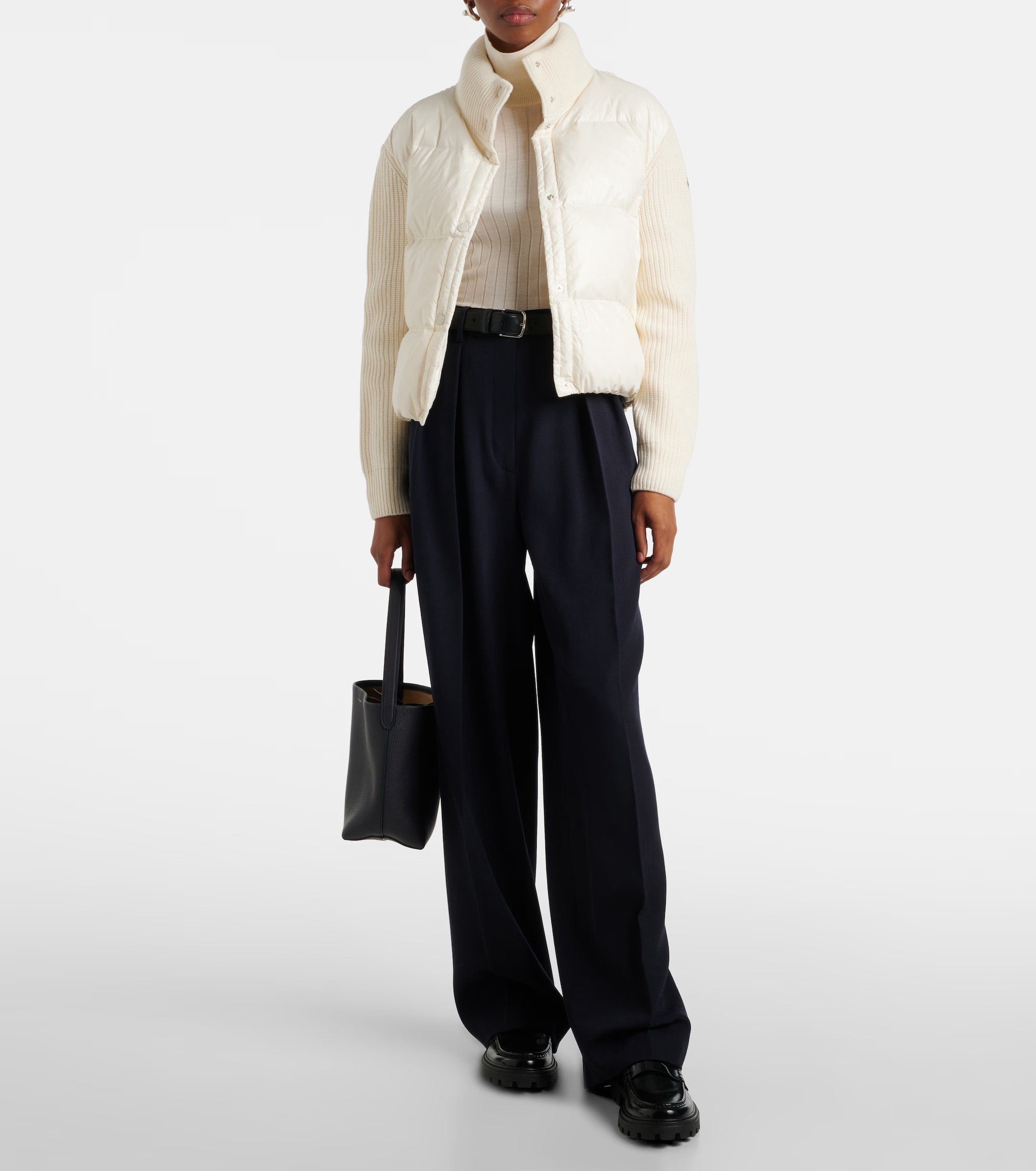 MONCLER Down-Paneled Virgin Wool Cardigan