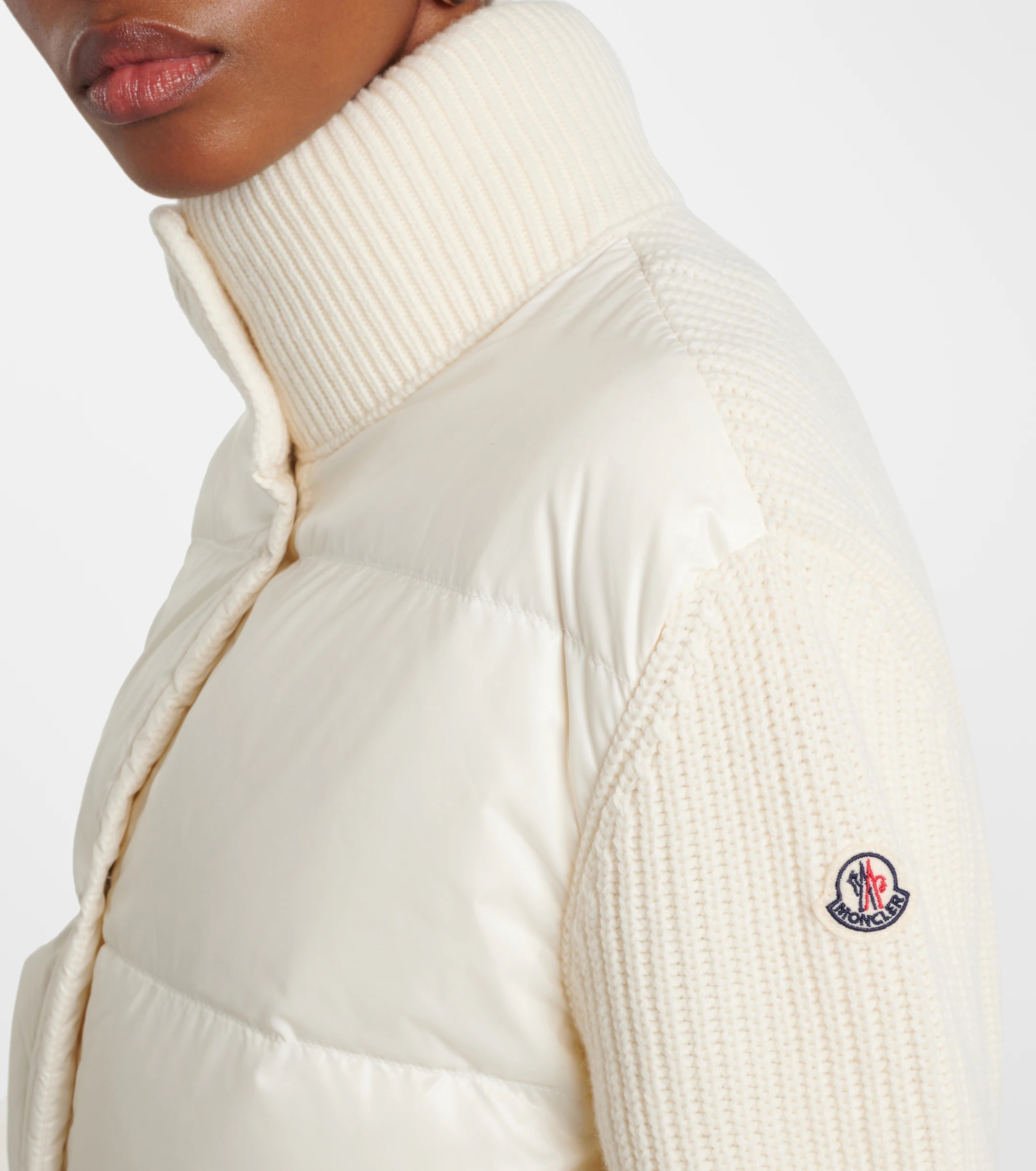 MONCLER Down-Paneled Virgin Wool Cardigan