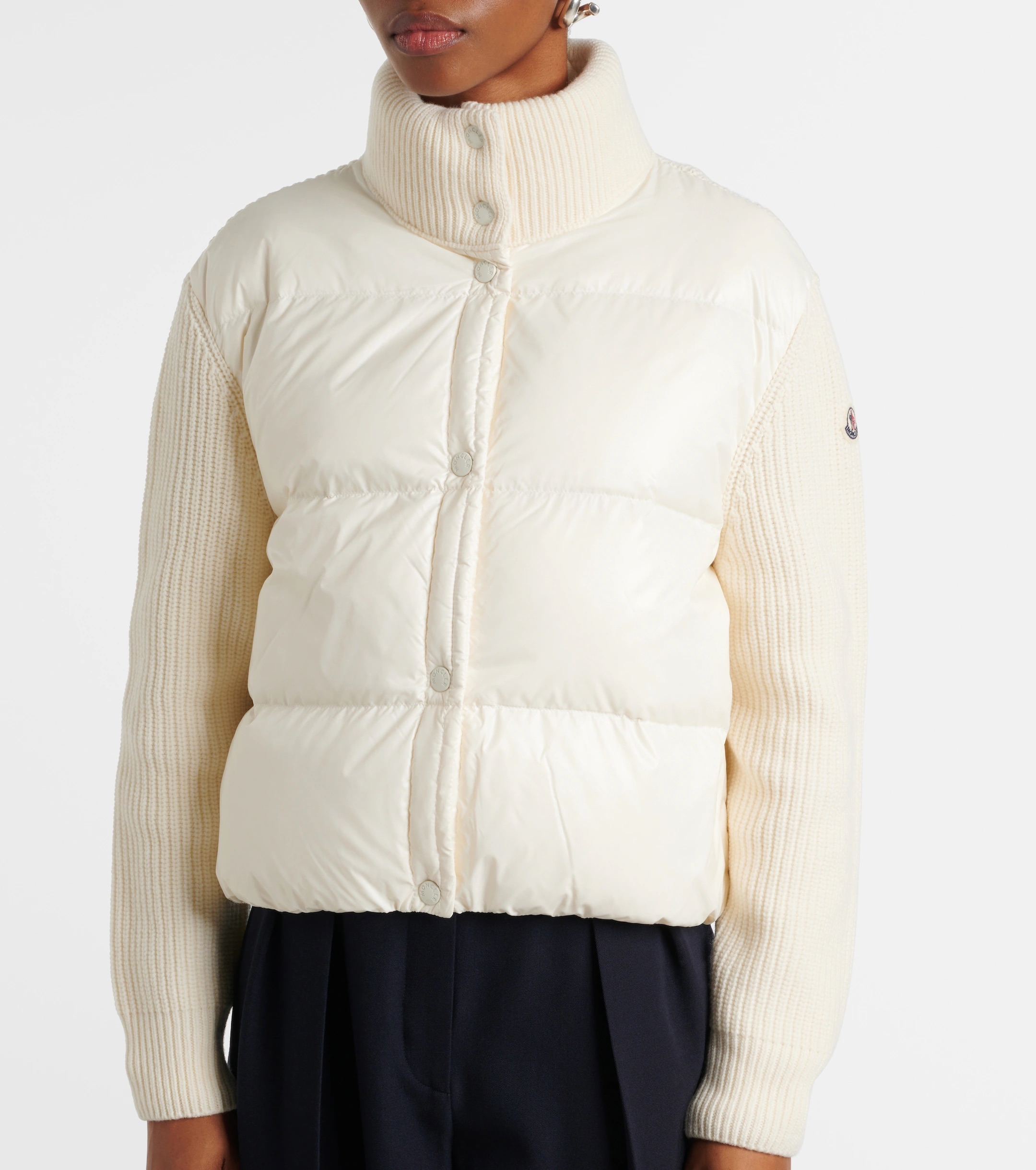 MONCLER Down-Paneled Virgin Wool Cardigan