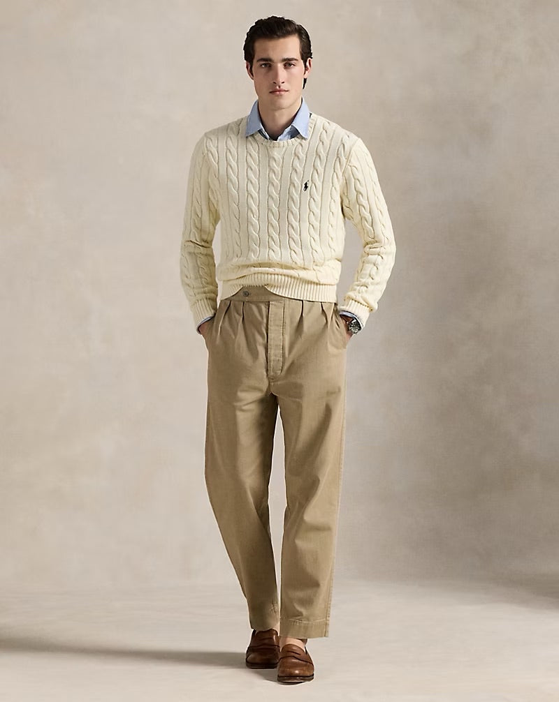 Ralph Lauren Cable-Knit Cotton Jumper-Andover Cream