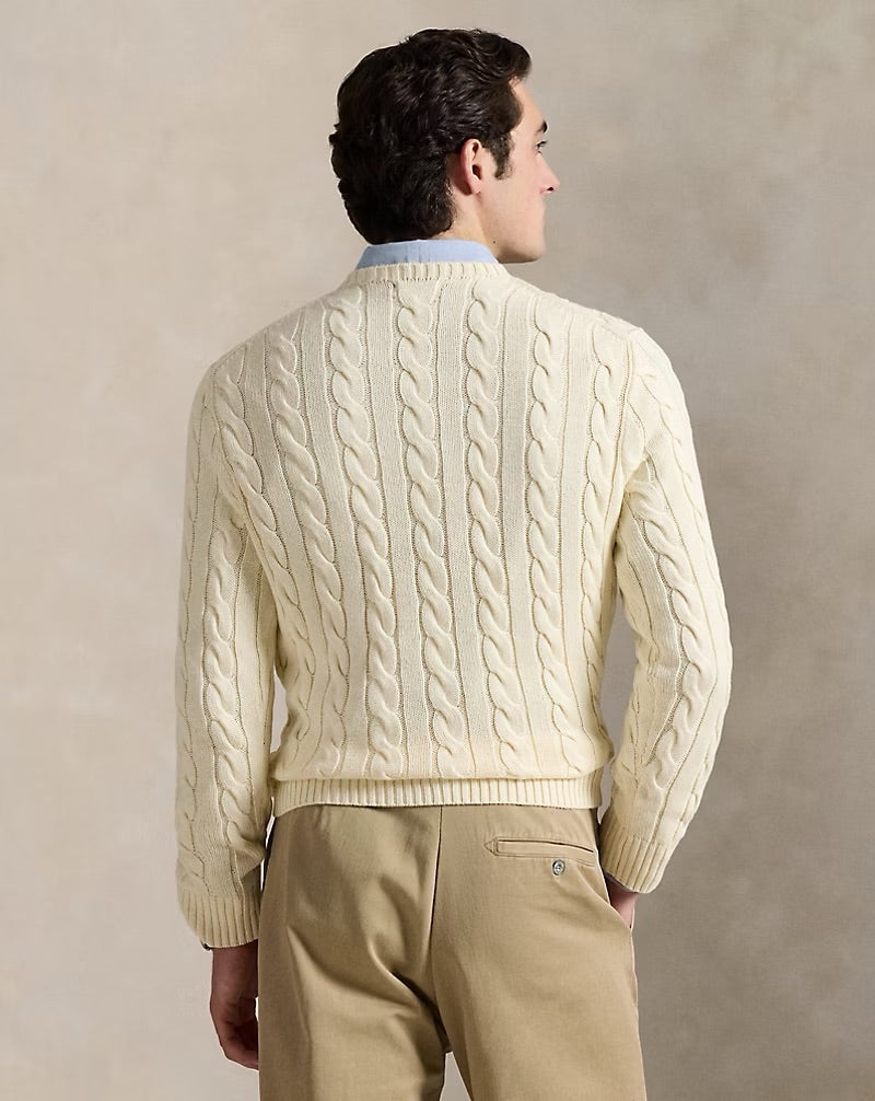 Ralph Lauren Cable-Knit Cotton Jumper-Andover Cream