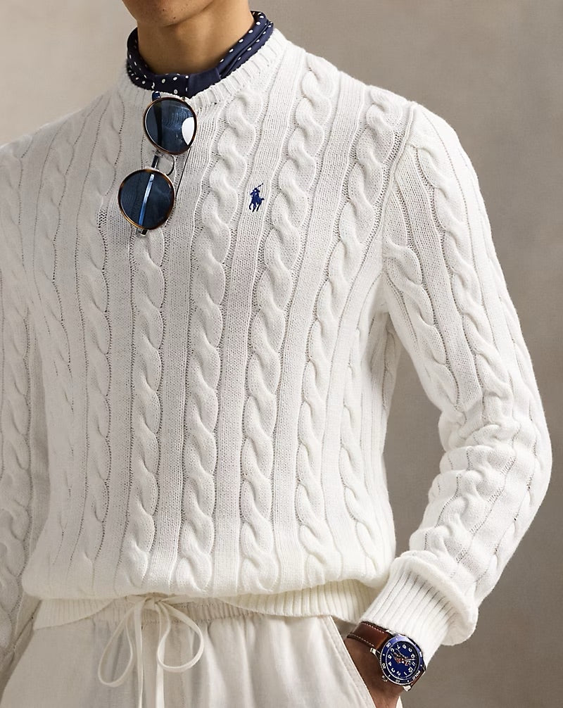 Ralph Lauren Cable-Knit Cotton Jumper – White