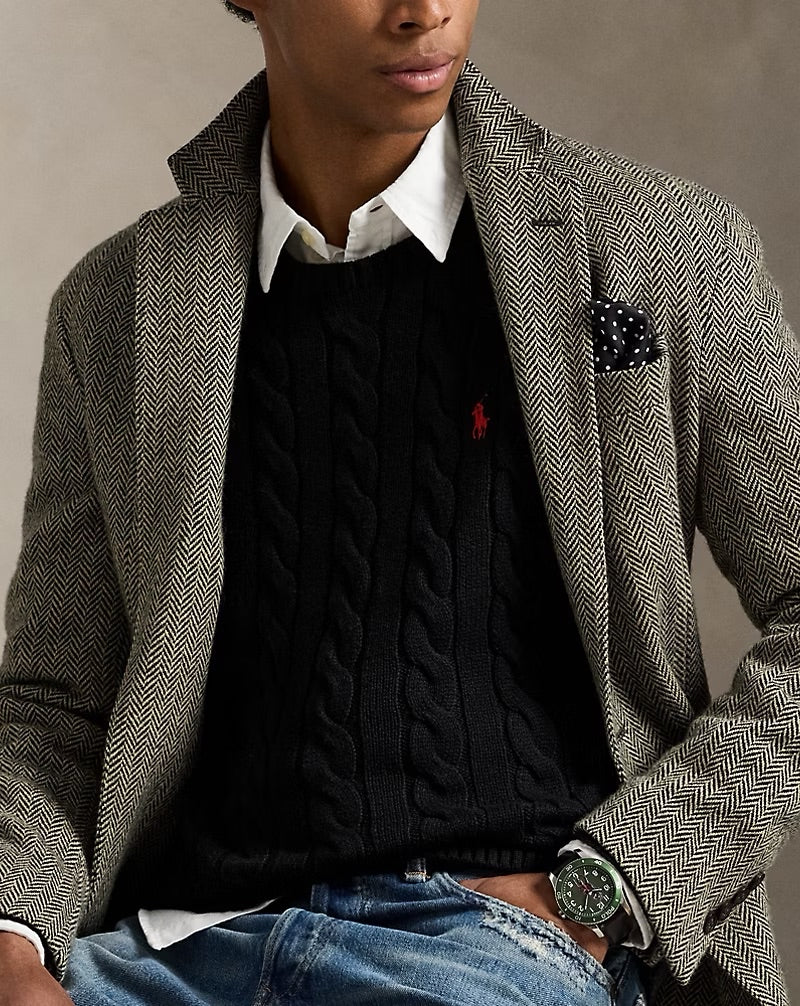 Ralph Lauren Cable-Knit Cotton Jumper – Black