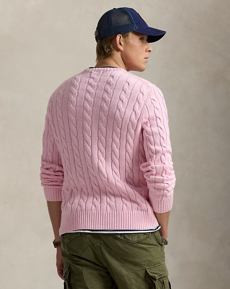 Ralph Lauren Cable-Knit Cotton Jumper – Caramel Pink