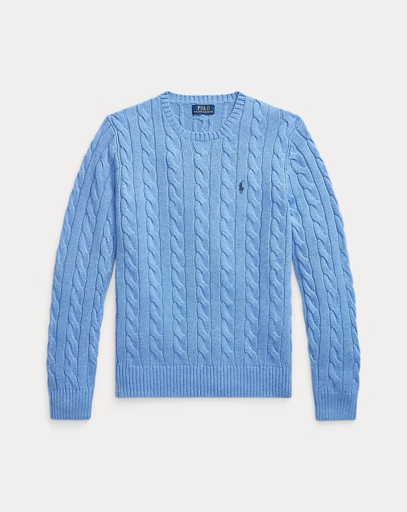 Ralph Lauren Cable-Knit Cotton Jumper – Soft Royal Heather