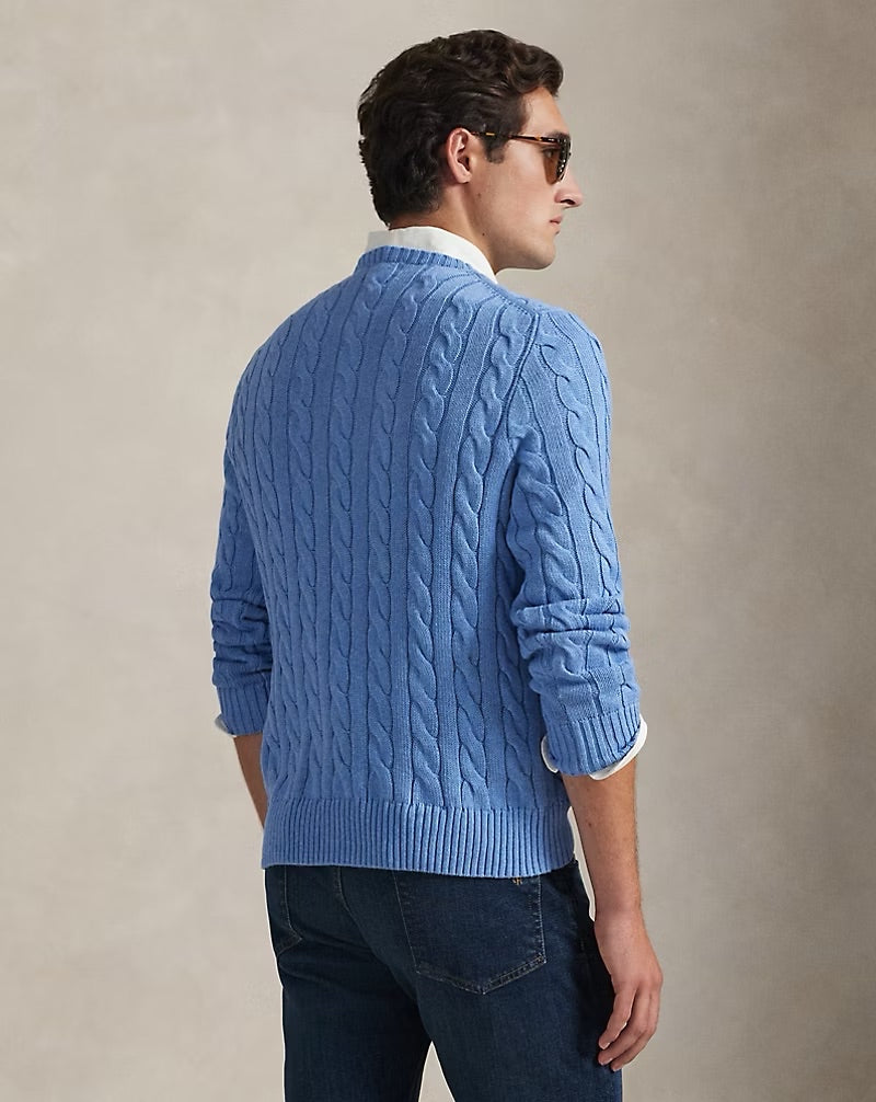 Ralph Lauren Cable-Knit Cotton Jumper – Soft Royal Heather