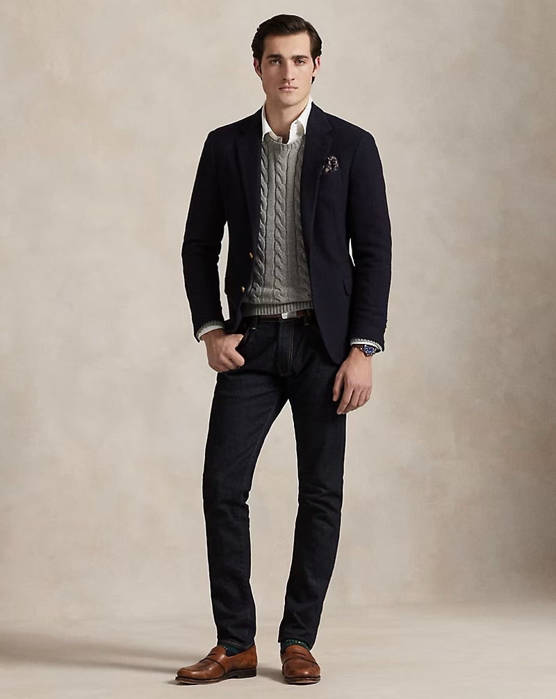 Ralph Lauren Cable-Knit Cotton Jumper – Fawn Grey Heather