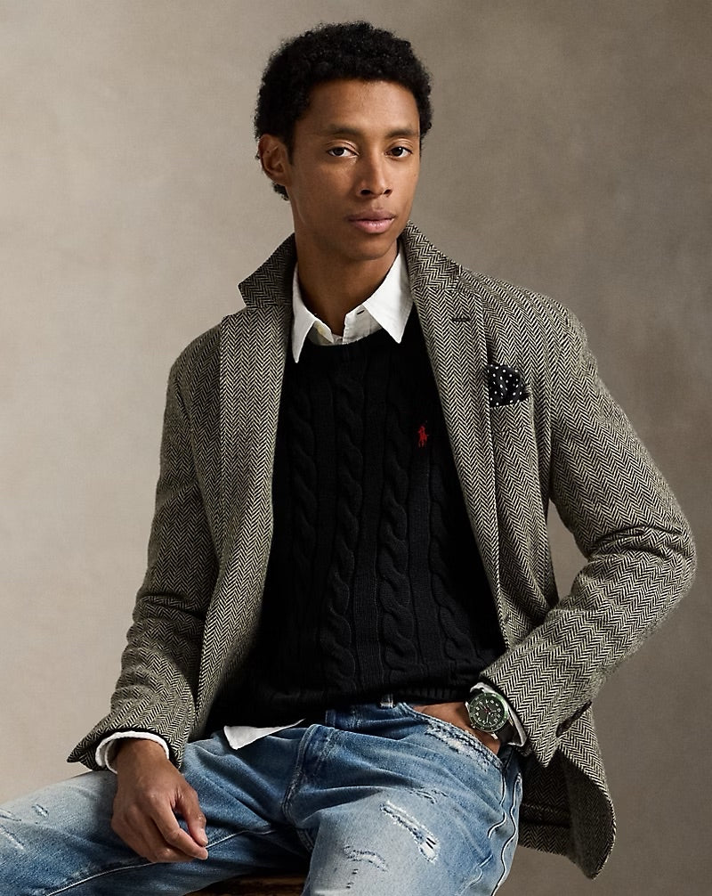 Ralph Lauren Cable-Knit Cotton Jumper – Black