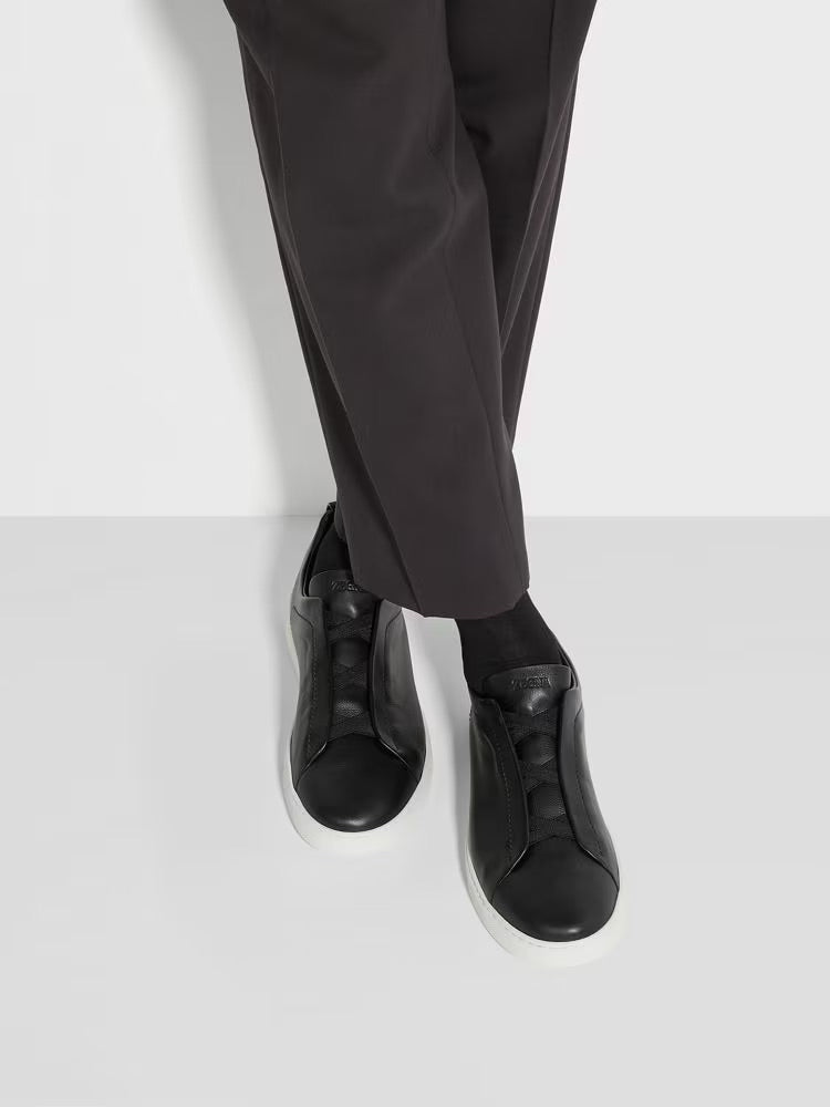 Zegna Black Triple Stitch™ Secondskin Sneakers