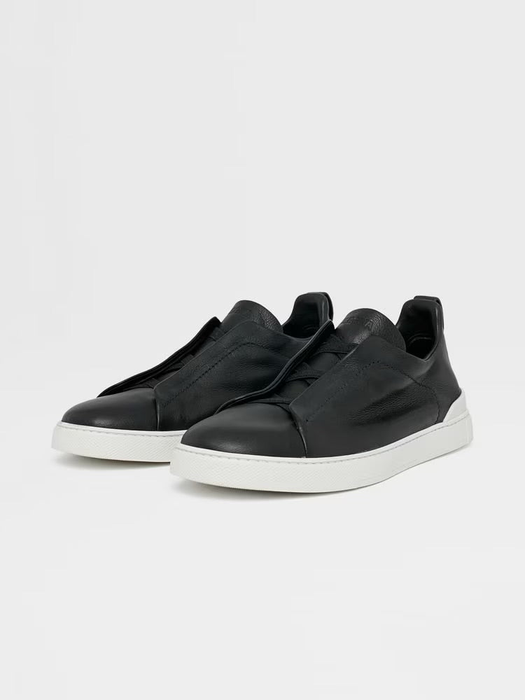 Zegna Black Triple Stitch™ Secondskin Sneakers