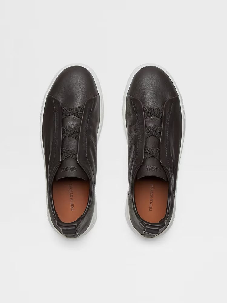 Zegna Brown Triple Stitch™ Secondskin Sneakers