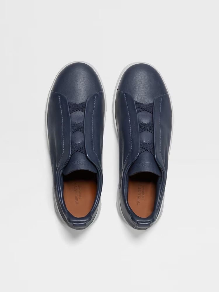 Zegna Blue Triple Stitch™ Secondskin Sneakers