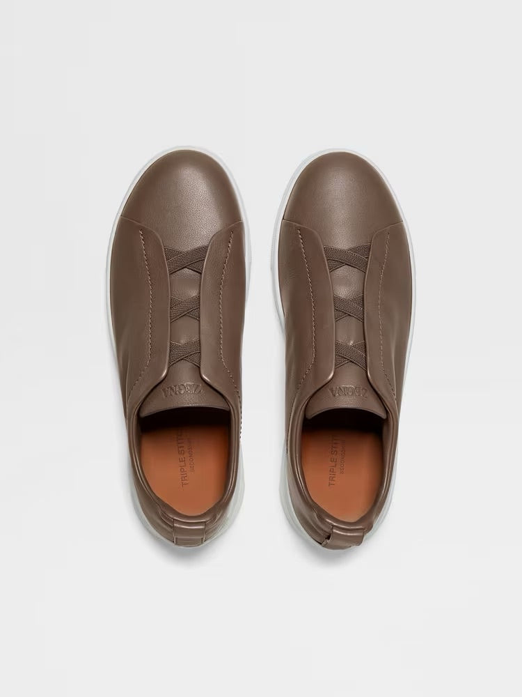 Zegna Brown Triple Stitch™ Secondskin Sneakers