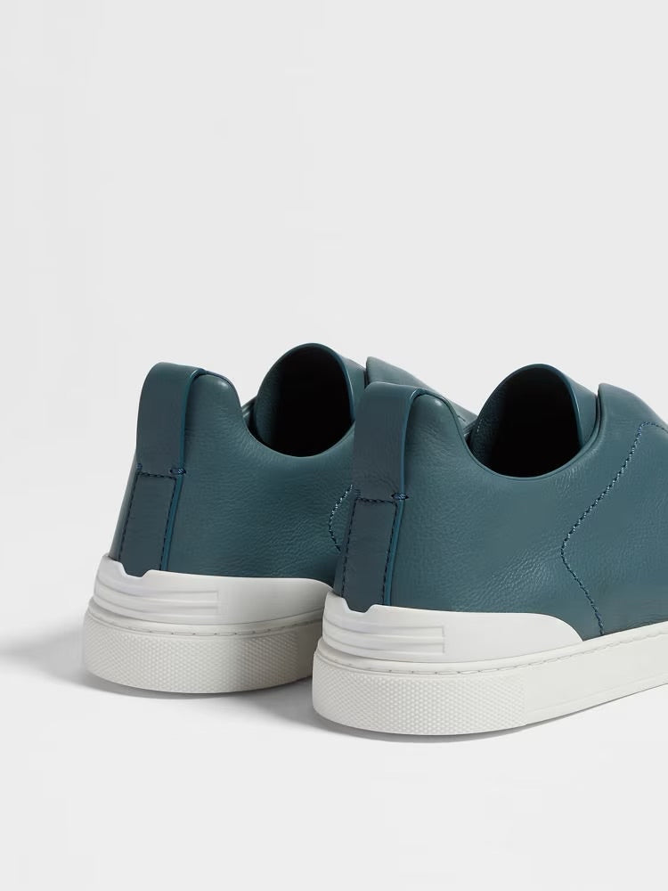 Zegna Teal Blue Triple Stitch™ Secondskin Sneakers