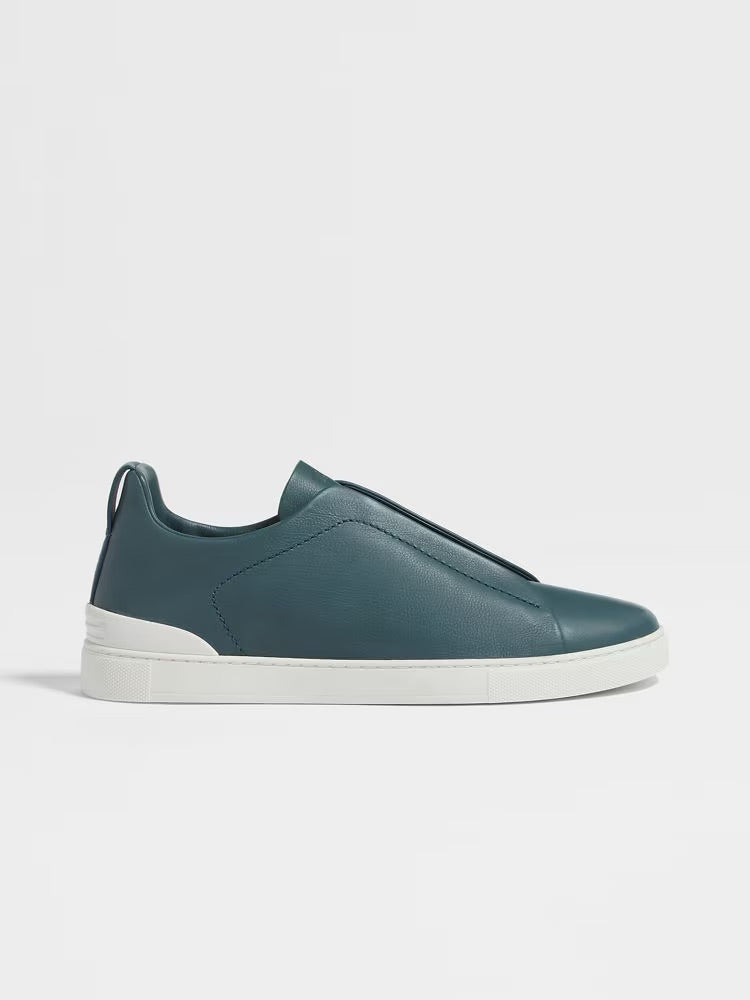Zegna Teal Blue Triple Stitch™ Secondskin Sneakers
