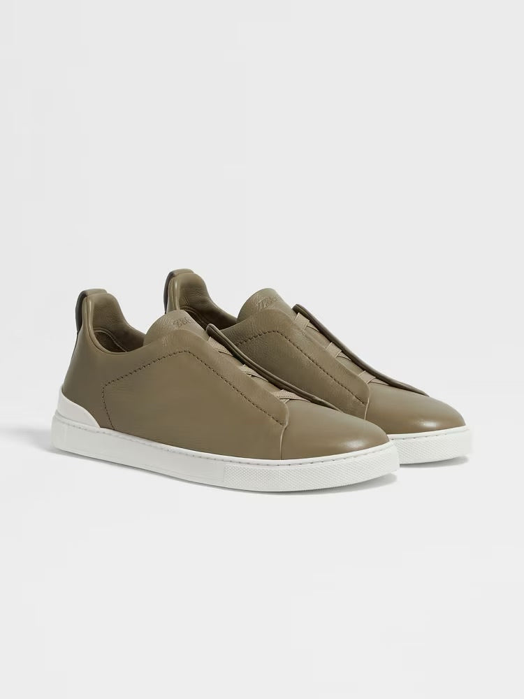 Zegna Light Olive Green Triple Stitch™ Secondskin Sneakers