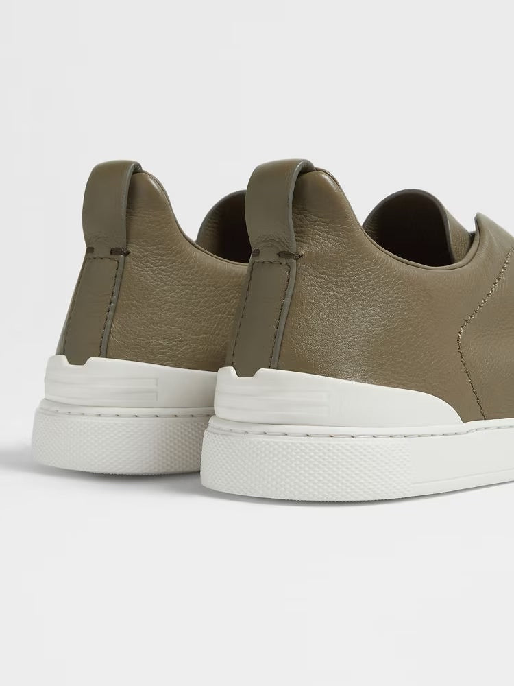 Zegna Light Olive Green Triple Stitch™ Secondskin Sneakers