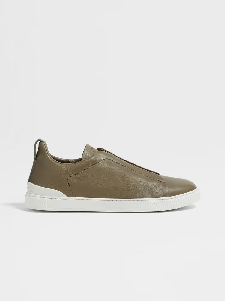 Zegna Light Olive Green Triple Stitch™ Secondskin Sneakers