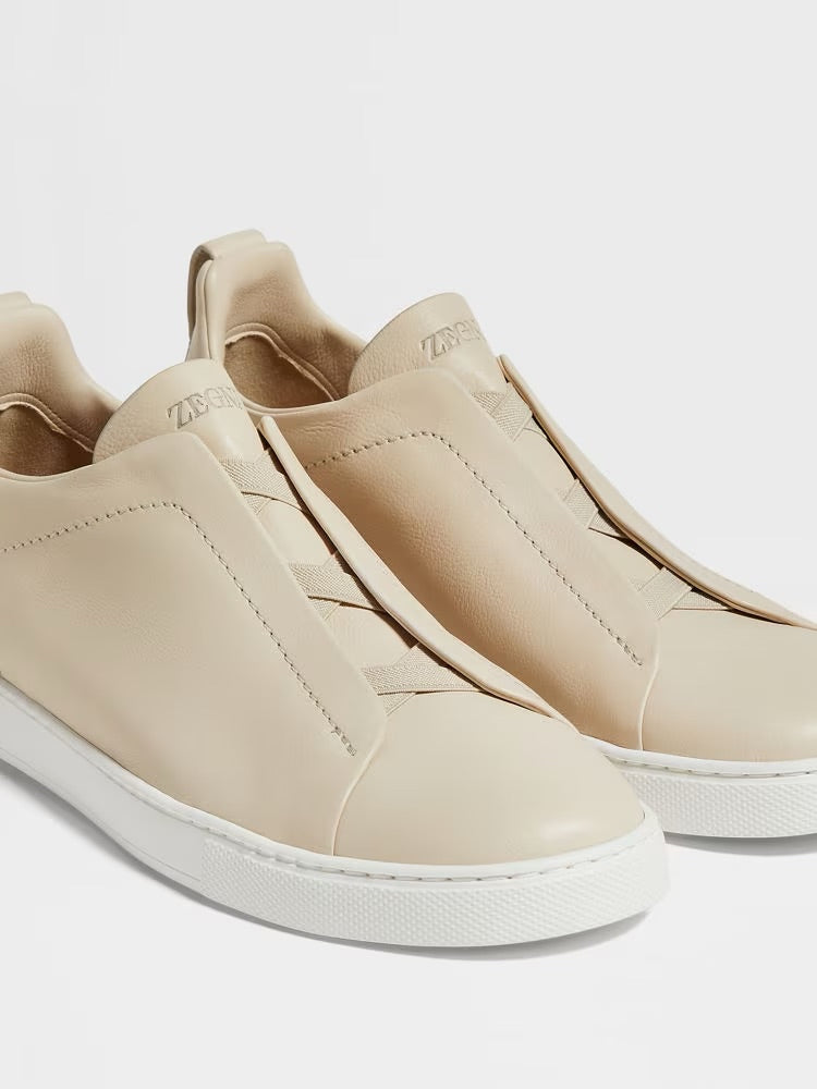 Zegna Light Beige Triple Stitch™ Secondskin Sneakers