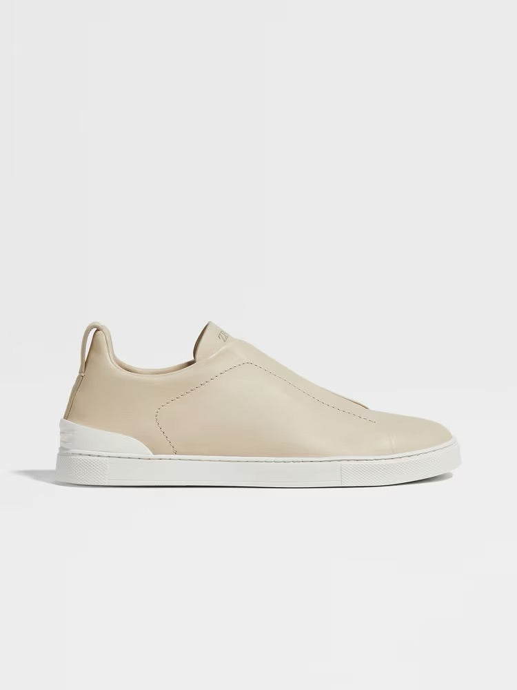 Zegna Light Beige Triple Stitch™ Secondskin Sneakers
