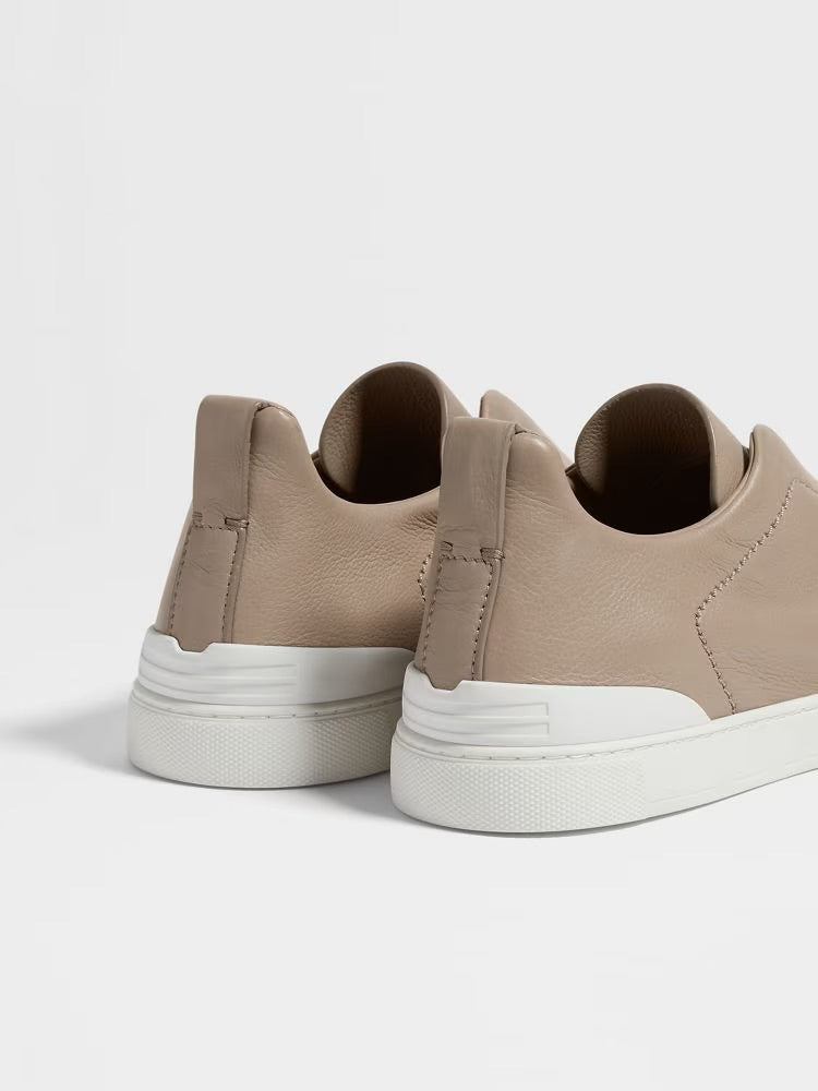 Zegna Light Taupe Triple Stitch™ Secondskin Sneakers