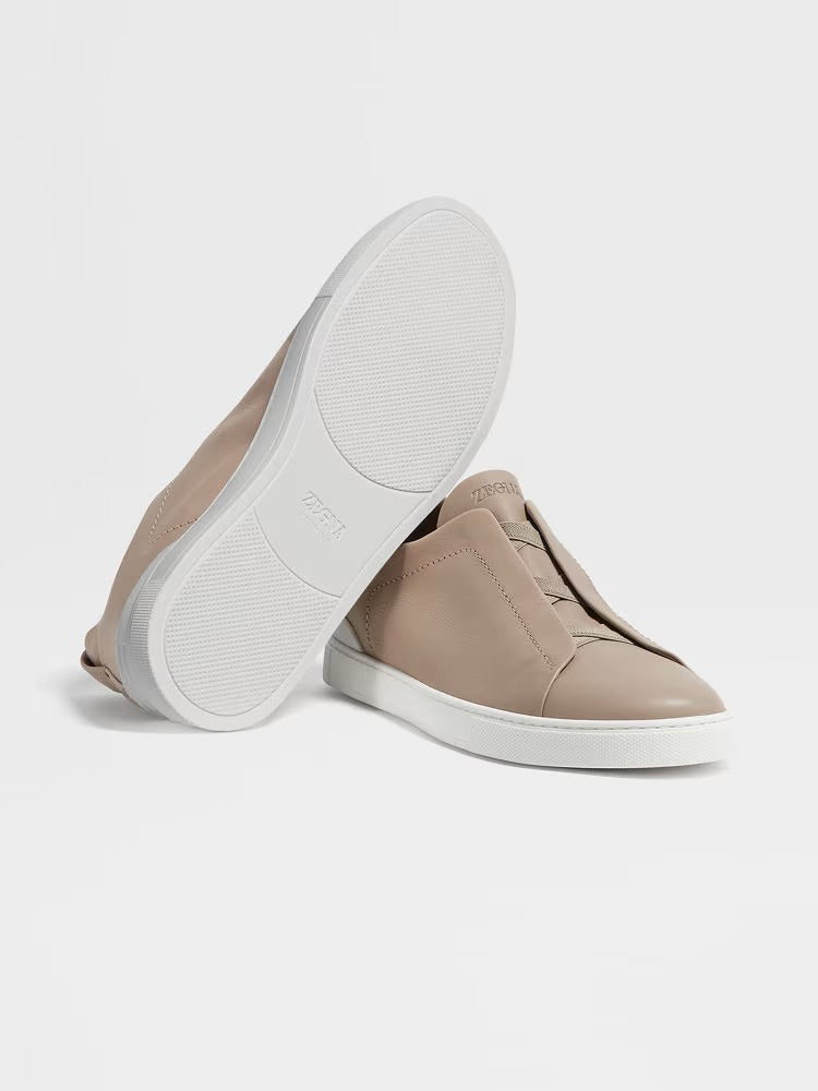 Zegna Light Taupe Triple Stitch™ Secondskin Sneakers