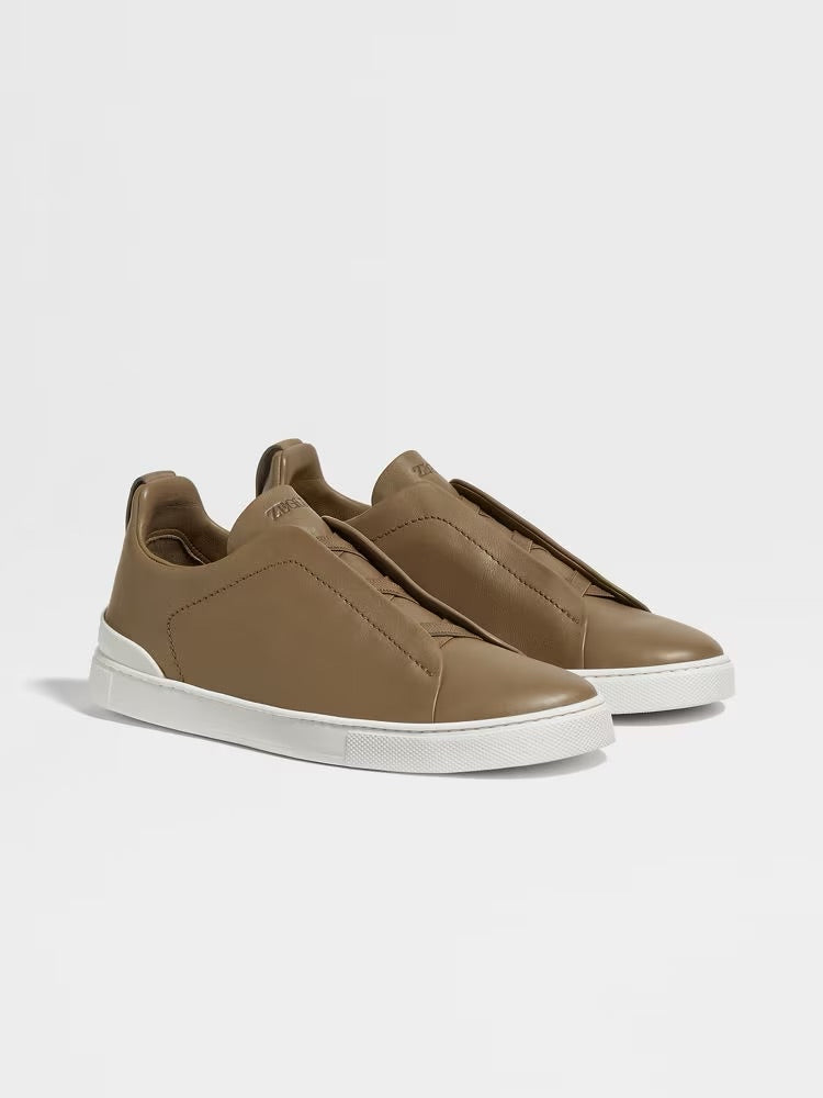 Zegna Khaki Triple Stitch™ Secondskin Sneakers