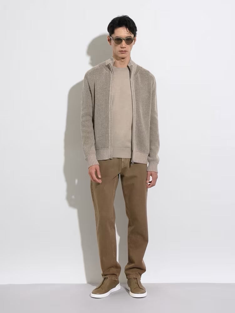 Zegna Khaki Triple Stitch™ Secondskin Sneakers