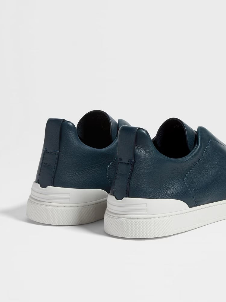 Zegna Dark Teal Blue Triple Stitch™ Secondskin Sneakers