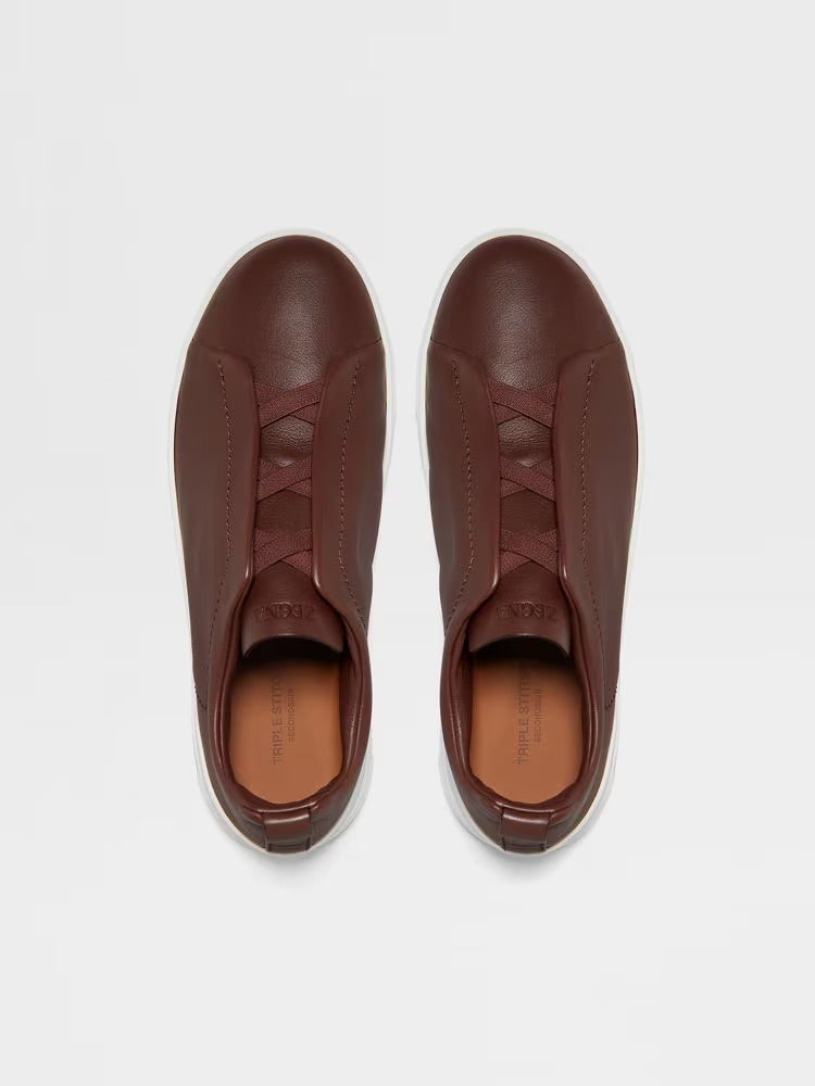 Zegna Brown Triple Stitch™ Secondskin Sneakers