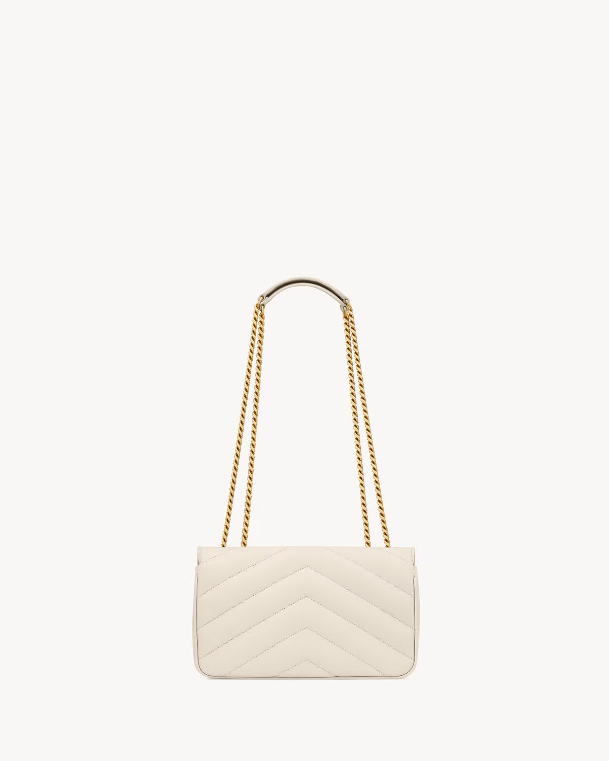 Saint-Lauren LOULOU SMALL EN CUIR MATELASSÉ Vintage White