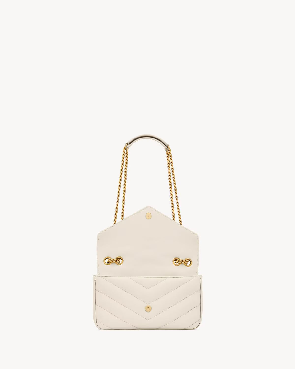 Saint-Lauren LOULOU SMALL EN CUIR MATELASSÉ Vintage White