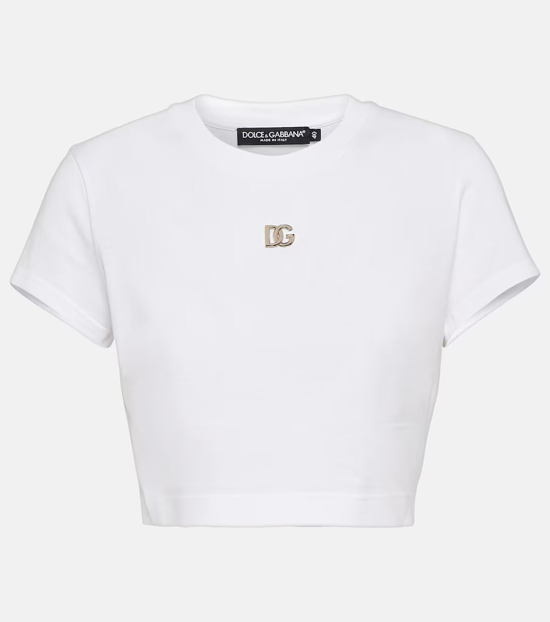 Dolce & Gabana Logo cotton jersey crop top