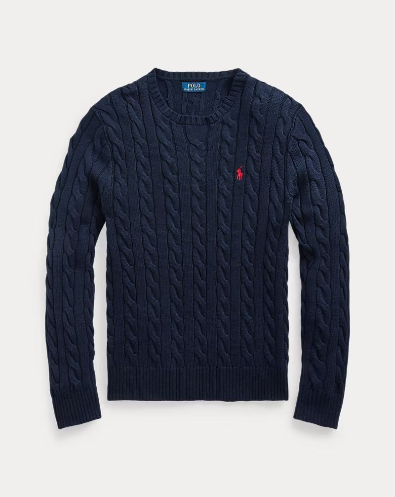 Ralph Lauren Cable-Knit Cotton Jumper-Hunter Navy