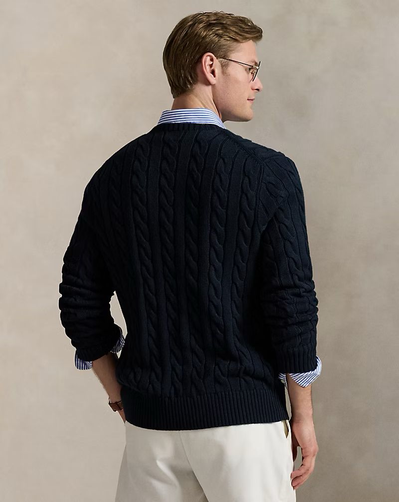 Ralph Lauren Cable-Knit Cotton Jumper-Hunter Navy